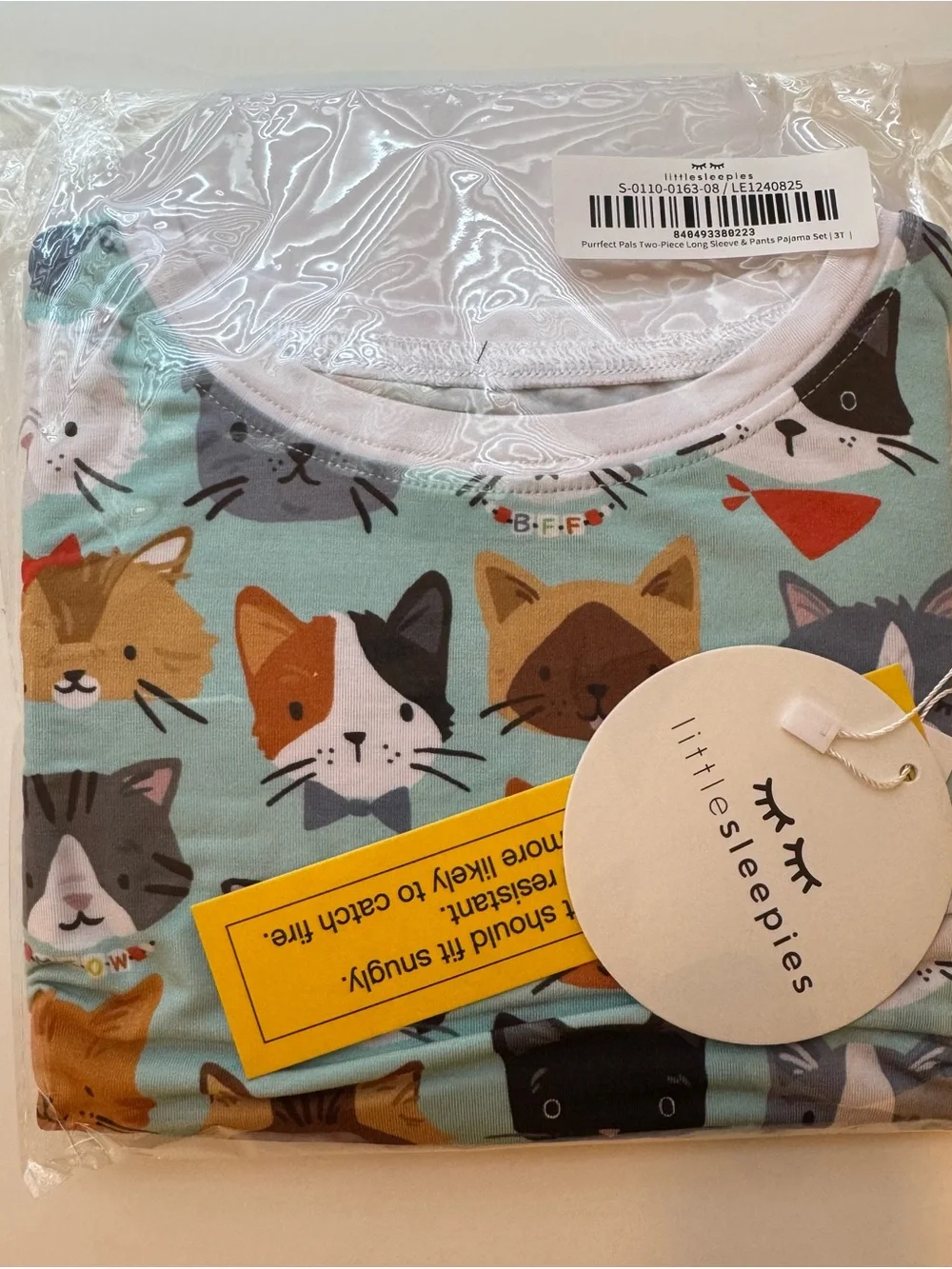 Little Sleepies Purrfect Pals Two-Piece Pajama Set - 3T BNWT